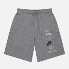 Мужские шорты Nike Club+ Fleece Multi Logo, цвет серый, размер S