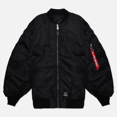 Женская куртка бомбер Alpha Industries Oversized MA-1 Mod Flight, цвет чёрный, размер S