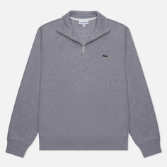 Мужская толстовка Lacoste Zippered Stand-Up Collar Cotton, цвет серый, размер L
