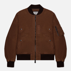 Мужская куртка бомбер EASTLOGUE MA-1 Leather, цвет коричневый, размер XL