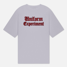 Мужская футболка uniform experiment Gothic Logo Baggy, цвет белый, размер S