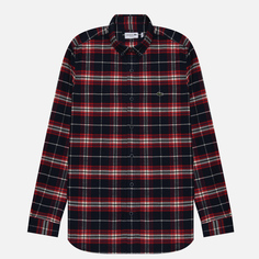 Мужская рубашка Lacoste Embroidered Logo Oxford Check, цвет синий, размер 45