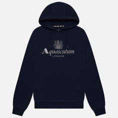 Мужская толстовка Aquascutum Active Big Logo Hoodie Fleece, цвет синий, размер XL