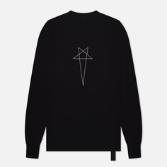 Мужской лонгслив Rick Owens DRKSHDW Luxor Level T Pentagram Logo, цвет чёрный, размер S