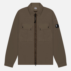 Мужская куртка ветровка C.P. Company Flatt Nylon Zipped, цвет оливковый, размер XL
