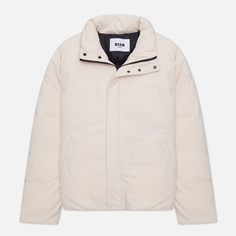 Мужской пуховик MSGM Cotton/Nylon Down, цвет бежевый, размер 48
