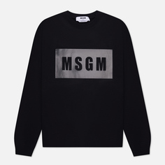 Мужская толстовка MSGM Box Logo Print, цвет чёрный, размер S