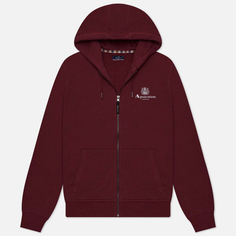 Мужская толстовка Aquascutum Active Small Logo Full Zip Hoodie, цвет бордовый, размер XXL