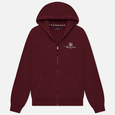 Мужская толстовка Aquascutum Active Small Logo Full Zip Hoodie, цвет бордовый, размер XXL