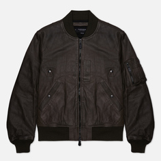 Мужская куртка бомбер EASTLOGUE MA-1 Leather, цвет оливковый, размер M