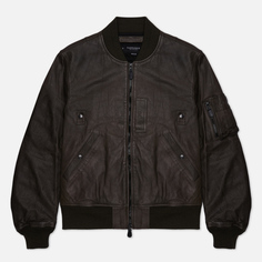 Мужская куртка бомбер EASTLOGUE MA-1 Leather, цвет оливковый, размер M