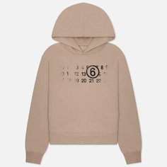 Мужская толстовка Maison Margiela MM6 Numerical Logo Print Hoodie, цвет бежевый, размер M