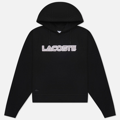 Женская толстовка Lacoste Branded Print Hoodie, цвет чёрный, размер 36