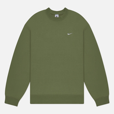 Мужская толстовка Nike Solo Swoosh Fleece Crew Neck, цвет зелёный, размер S