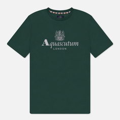 Мужская футболка Aquascutum Active Big Logo, цвет зелёный, размер XXL