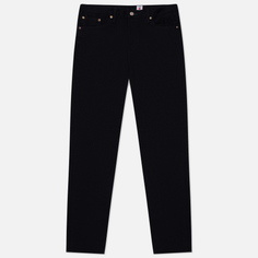 Мужские джинсы Edwin Slim Tapered Kaihara Black x Black Stretch Green x White Selvage 12.5 Oz, цвет чёрный, размер 28/32