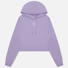 Женская толстовка Puma Classics Cropped Hoodie TR, цвет фиолетовый, размер S