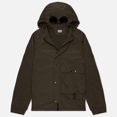 Мужская куртка ветровка C.P. Company Chrome-R Goggle Overshirt Lens, цвет оливковый, размер XL