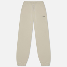 Женские брюки MSGM Micrologo Basic Unbrushed, цвет бежевый, размер XS