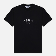 Женская футболка MSGM New Spray Big Logo, цвет чёрный, размер M