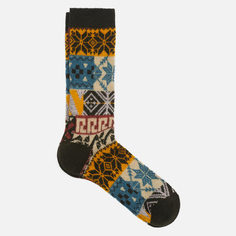 Носки Anonymous Ism Multi Jacquard Pattern Crew, цвет оливковый, размер 41-44 EU