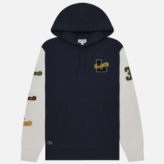 Мужская толстовка Lacoste Regular Fit Multi Logo Hoodie, цвет синий, размер XXL