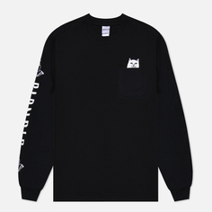 Мужской лонгслив RIPNDIP Lord Nermal Pocket, цвет чёрный, размер M