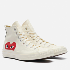 Кеды Converse x Comme des Garcons Play Chuck 70 Hi, цвет бежевый, размер 43 EU