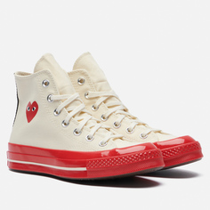 Кеды Converse x Comme des Garcons Play Chuck 70 Hi, цвет бежевый, размер 37.5 EU