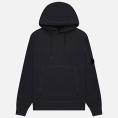 Мужская толстовка C.P. Company Brushed & Emerized Diagonal Fleece Lens Hoodie Garment Dyed, цвет синий, размер L
