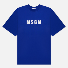 Мужская футболка MSGM Macrologo Print, цвет синий, размер XL