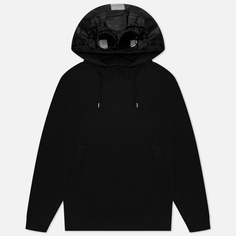 Мужская толстовка C.P. Company Diagonal Fleece 2/1 Goggle Hoodie, цвет чёрный, размер M