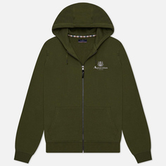 Мужская толстовка Aquascutum Active Small Logo Full Zip Hoodie Fleece, цвет зелёный, размер S