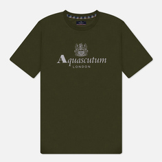 Мужская футболка Aquascutum Active Big Logo, цвет зелёный, размер L