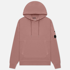 Мужская толстовка C.P. Company Brushed & Emerized Diagonal Fleece Lens Hoodie Resist Dyed, цвет розовый, размер XXL