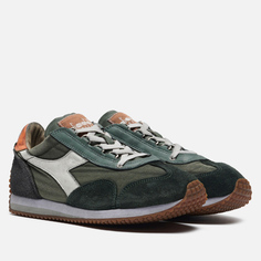 Мужские кроссовки Diadora Heritage Equipe Dirty Stone Wash, цвет зелёный, размер 40.5 EU