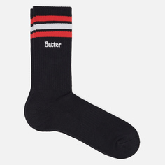 Носки Butter Goods Stripe Embroidered Logo, цвет чёрный, размер 40-46 EU