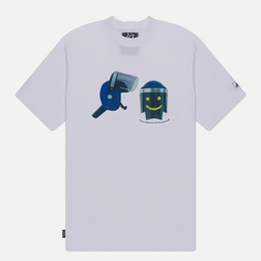 Мужская футболка Peaceful Hooligan Happy Helmet, цвет белый, размер XXXXL