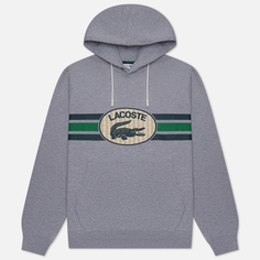 Мужская толстовка Lacoste Loose Fit Monogram Print Hoodie, цвет серый, размер M