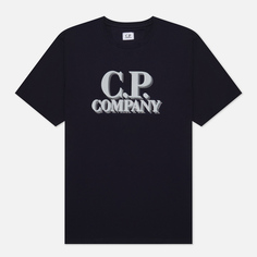 Мужская футболка C.P. Company 30/1 Jersey Logo Print, цвет синий, размер XXXL