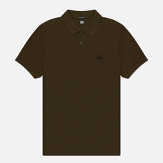 Мужское поло C.P. Company 24/1 Piquet Regular Garment Dyed, цвет оливковый, размер S