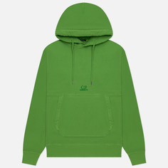 Мужская толстовка C.P. Company Brushed & Emerized Diagonal Fleece Logo Resist Dyed, цвет зелёный, размер M