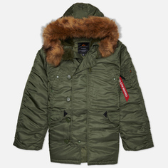 Мужская куртка парка Alpha Industries N-3B Heritage, цвет зелёный, размер S