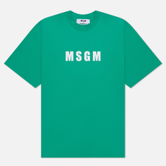 Мужская футболка MSGM Macrologo Print, цвет зелёный, размер S