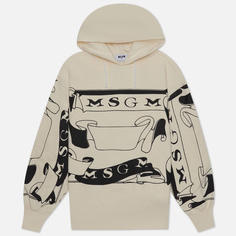 Женская толстовка MSGM x Lorenza Longhi Hoodie, цвет бежевый, размер M