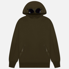 Мужская толстовка C.P. Company Diagonal Raised Fleece Goggle Ribbed, цвет оливковый, размер L