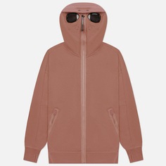Мужская толстовка C.P. Company Diagonal Raised Fleece Explorer Goggle Full Zip, цвет коричневый, размер XL