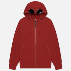 Мужская толстовка C.P. Company Diagonal Raised Fleece Zipped Goggle Hoodie, цвет красный, размер XXXL