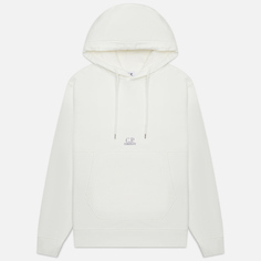 Мужская толстовка C.P. Company Brushed & Emerized Diagonal Fleece Logo Garment Dyed, цвет белый, размер M