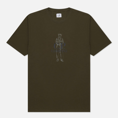 Мужская футболка C.P. Company 30/1 Jersey British Sailor, цвет оливковый, размер XXL